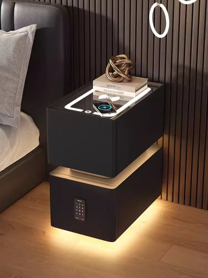 Elevate your bedroom with our Creative Intelligent Bedside Table! Featuring wireless charging, modern storage, and a sensor light, this stylish nightstand is a perfect blend of innovation and elegance.
