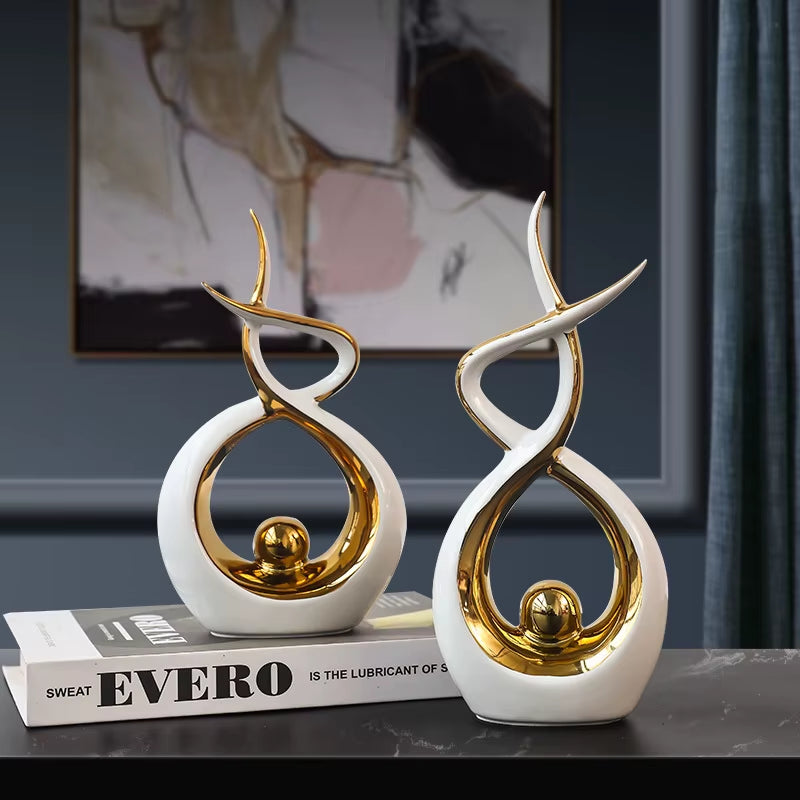 Elevate your home decor with our Ceramic Sculptures! These abstract statues are luxurious porcelain figurines that add a modern touch to any room. Perfect for tables and elegant accents in your living space!