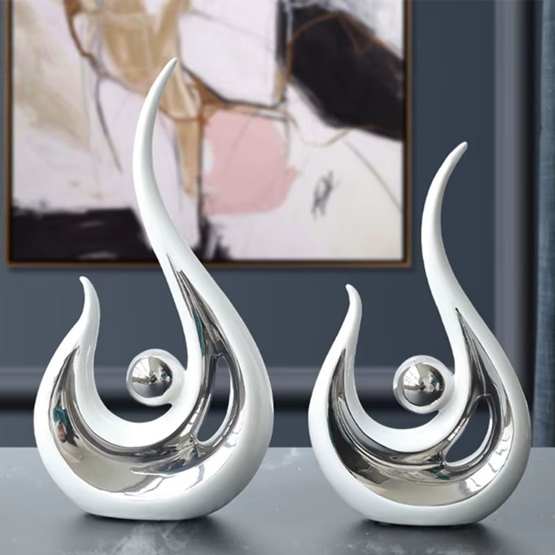 Elevate your home decor with our Ceramic Sculptures! These abstract statues are luxurious porcelain figurines that add a modern touch to any room. Perfect for tables and elegant accents in your living space!