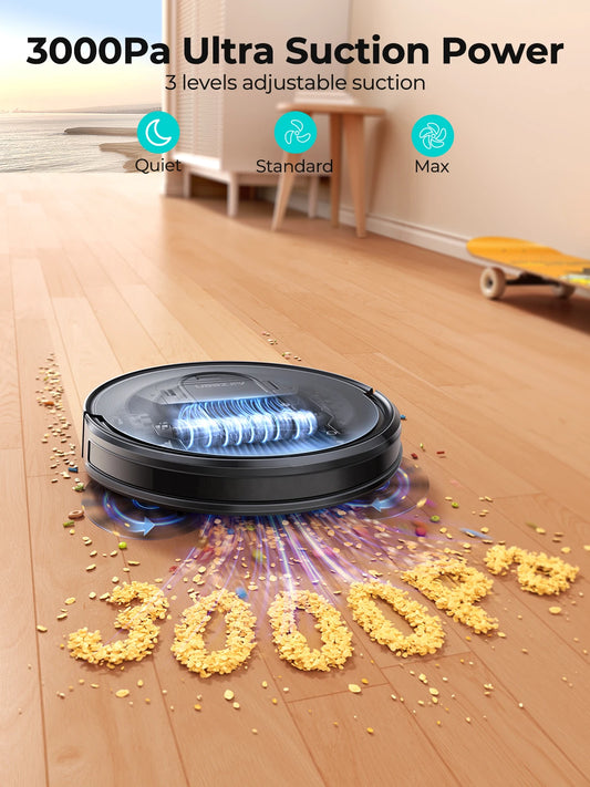 Airzeen Robot Vacuum and Mop Combo 3000Pa App/Alexa Control Scheduled Cleaning Self-Charging Robotic Vacuum Cleaner for Home