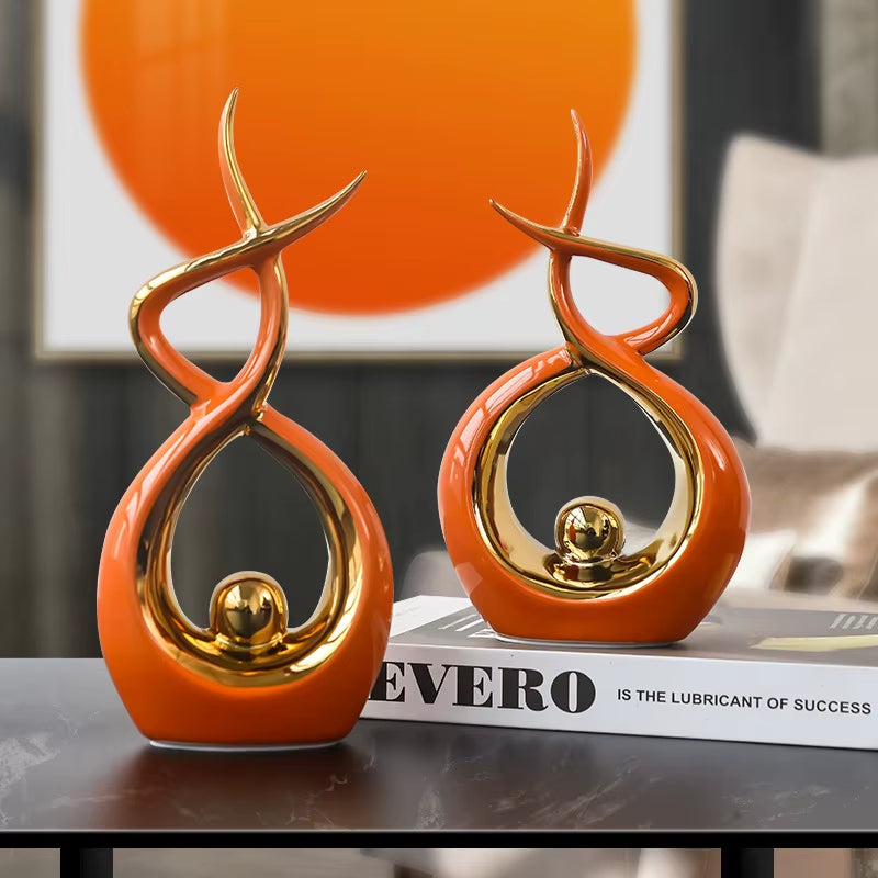 Elevate your home decor with our Ceramic Sculptures! These abstract statues are luxurious porcelain figurines that add a modern touch to any room. Perfect for tables and elegant accents in your living space!