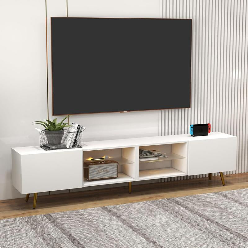 Upgrade your entertainment space with the Canmov 86 Inch LED TV Stand! This modern console supports TVs up to 85 inches and features stylish storage cabinets, making it perfect for organizing your living room essentials. Transform your home today!