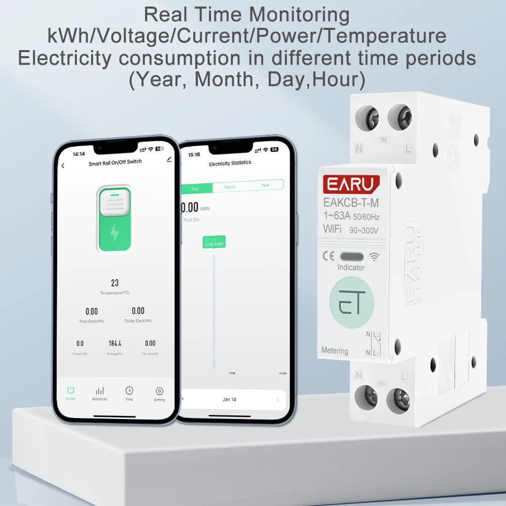 Upgrade your home with the Tuya WiFi Smart Circuit Breaker! Control energy use remotely, monitor voltage and current, and set timers for ultimate convenience and safety!