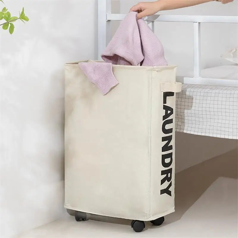1Pc 22" Rolling Slim Laundry Basketwithstandfoldable Waterproof Sorter Andorganizeron Wheels Tall Thin Dirtylaundryhamper Basket