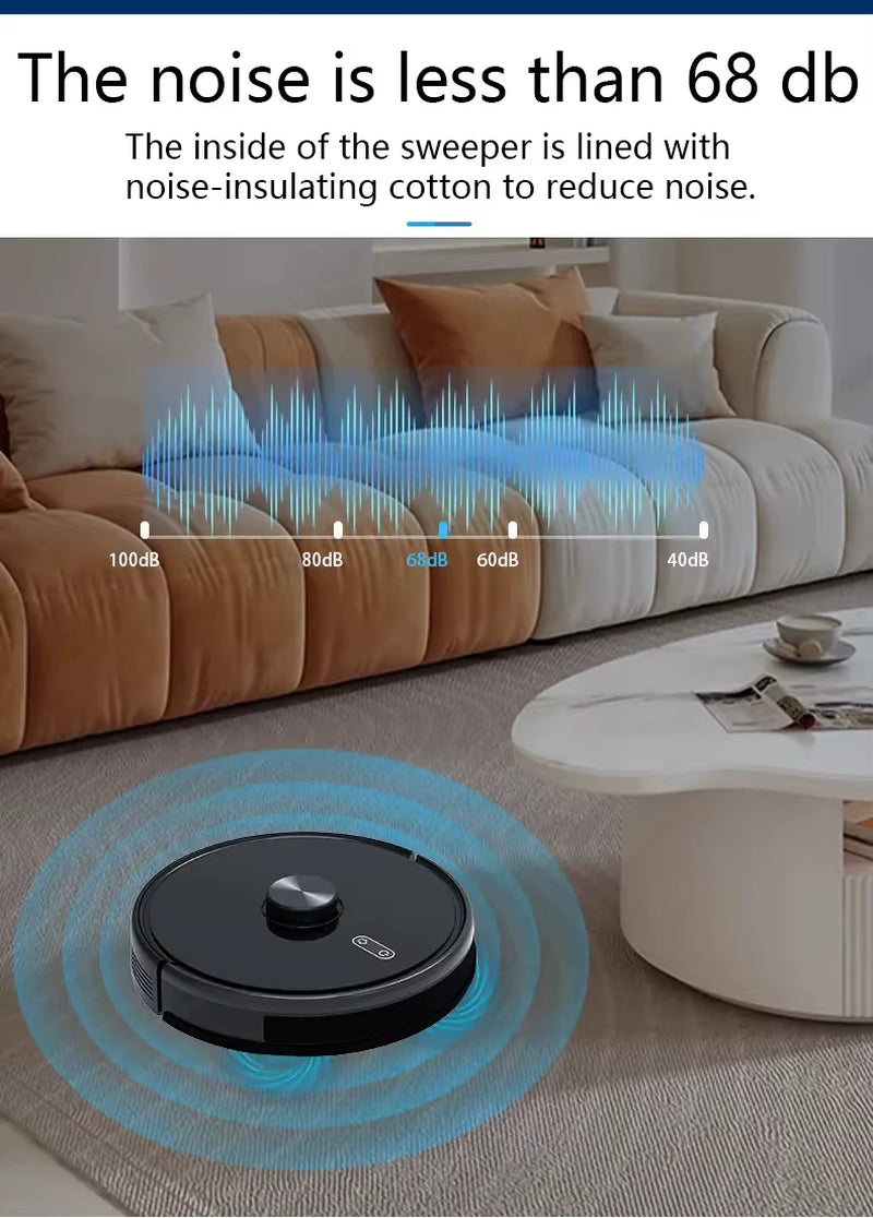 Light Robot Vacuum Cleaner, Pet Hair Carpet Mop, Self Emptying Vacuum&Mop Robot with Advanced Laser Mapping