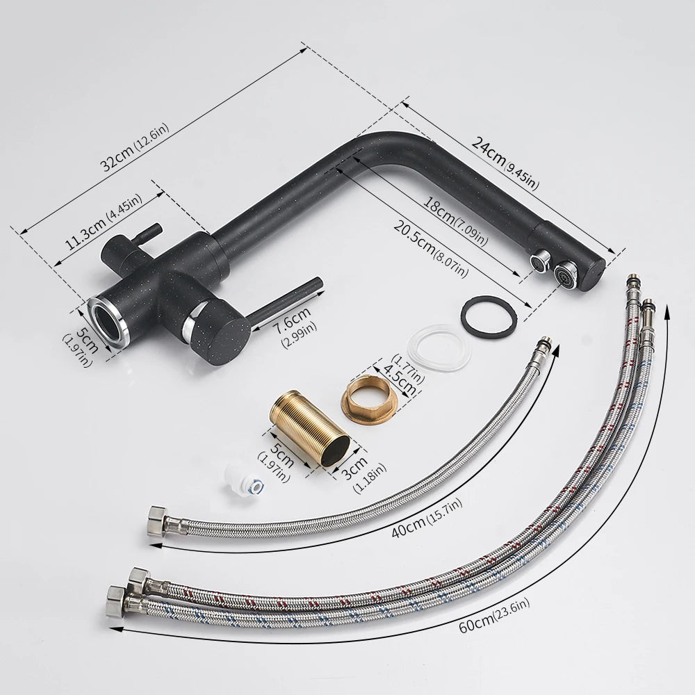 Filter Kitchen Faucets Deck Mounted Mixer Tap 360 Rotation with Water Purification Features Mixer Tap Crane for Kitchen WF-0175