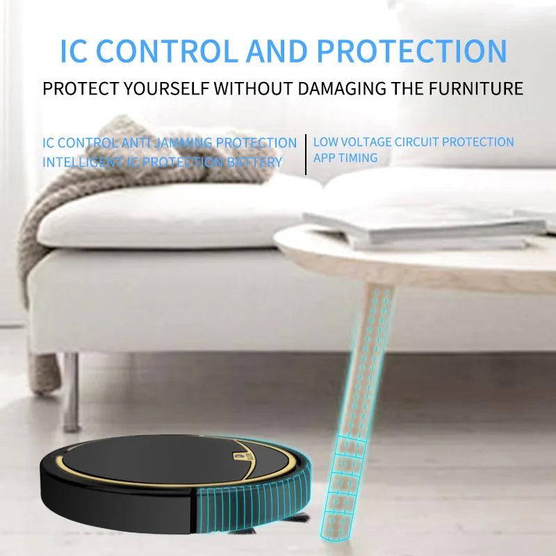 Robot Sweeper Vacuum Cleaner with Water Tank,3In1 Wet&Dry Intelligent Robot,Remote App Control,Robotic Vacuum Cleaners for Home