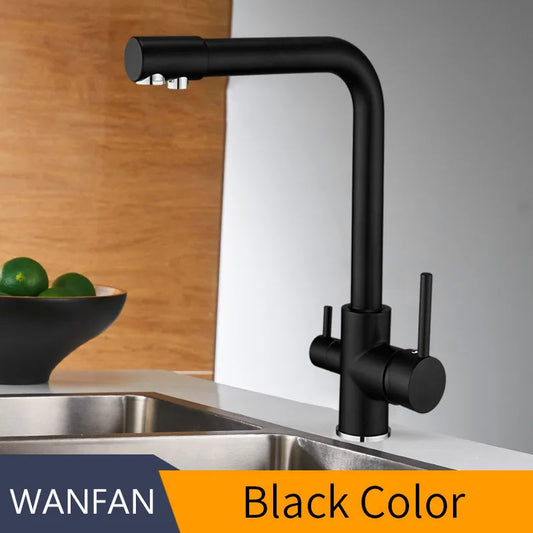 Filter Kitchen Faucets Deck Mounted Mixer Tap 360 Rotation with Water Purification Features Mixer Tap Crane for Kitchen WF-0175