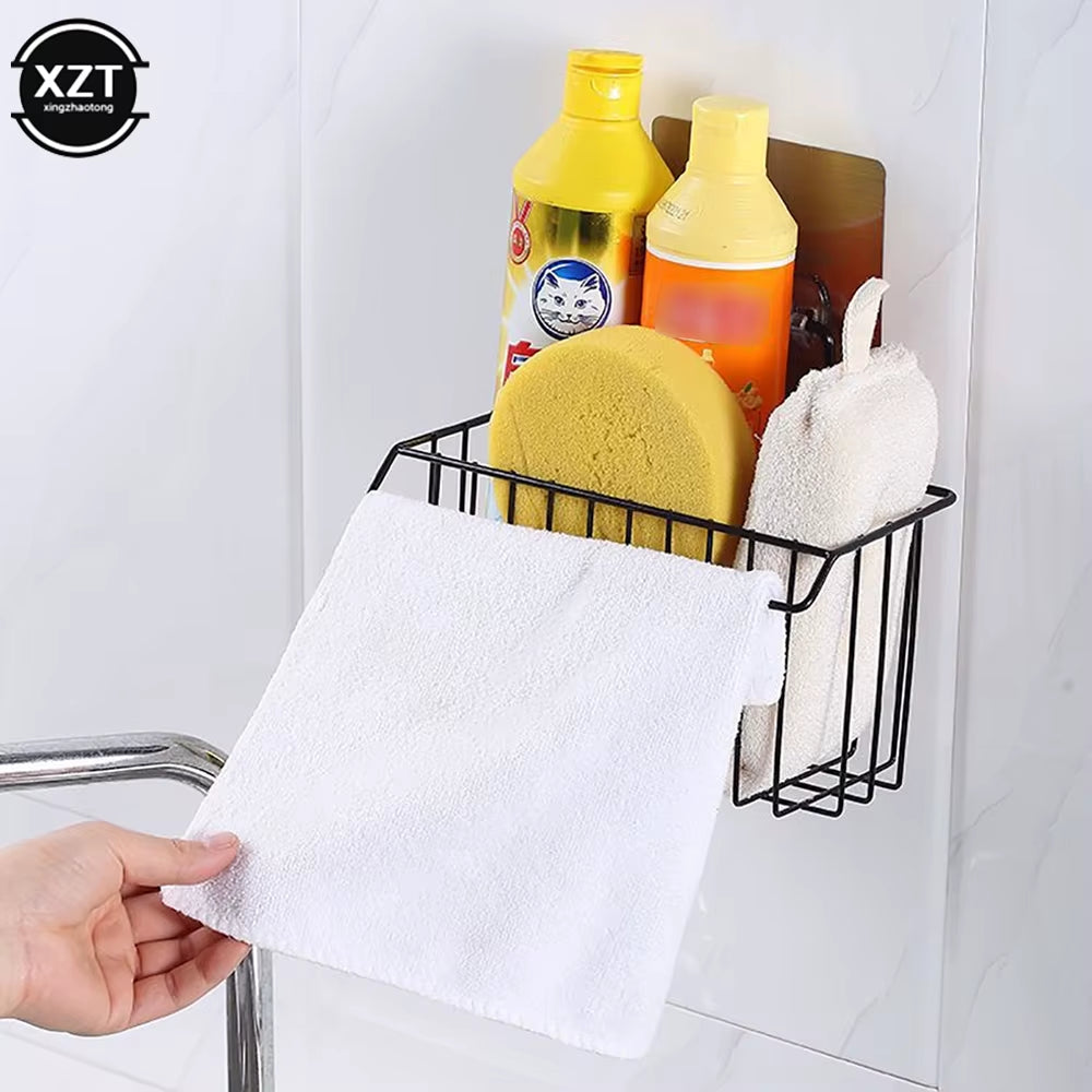 1Pcs Hanging Storage Holder Kitchen Rag Dish Cloth Sponge Shelf Storage Basket Bathroom Towel Drain Rack Kitchen Organizer
