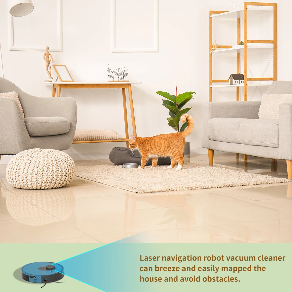 Lidar Robot Vacuum Cleaner 3800Pa Power Suction , Lidar Navigation Smart Home Appliance, Self-Charging, for Pet Hair,Carpet