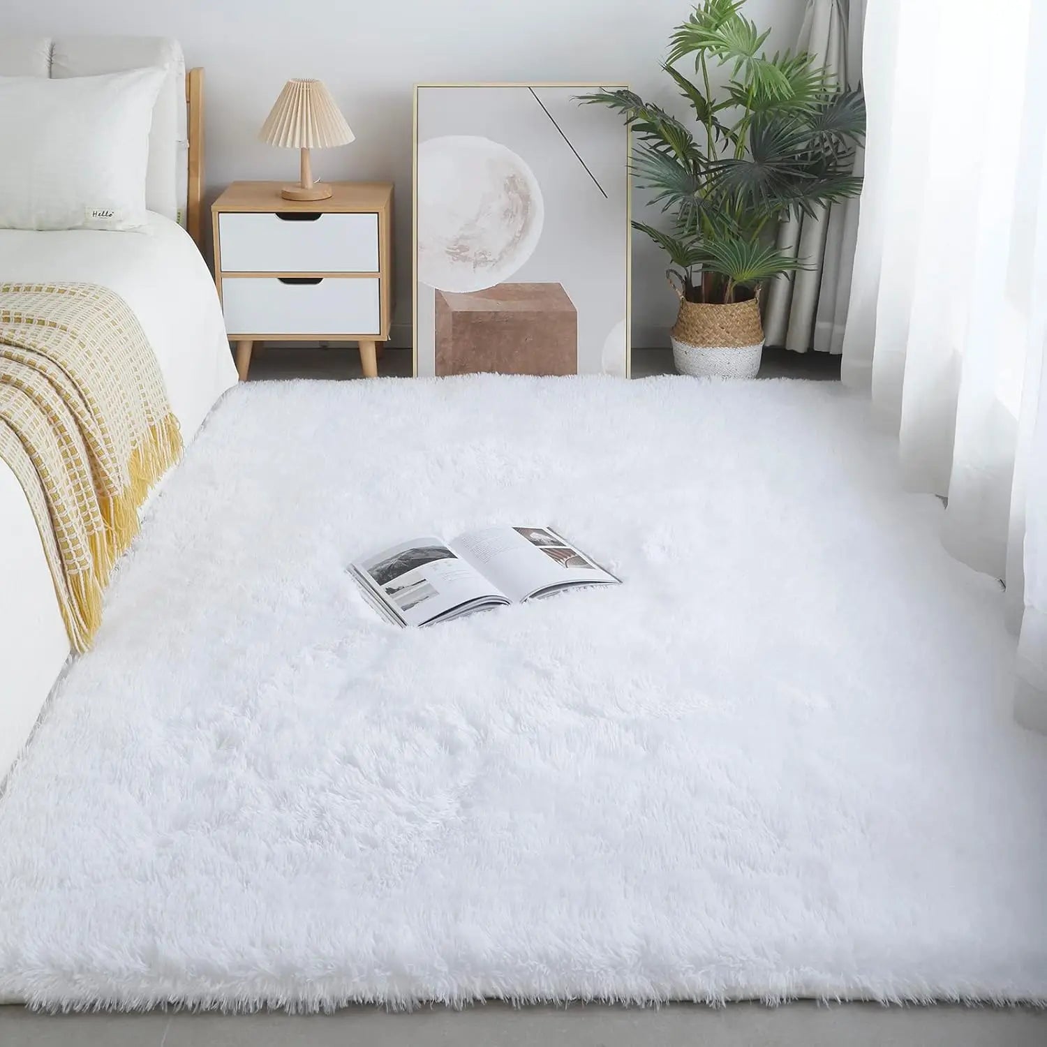 Fluffy Rugs for Bedroom Fuzzy Area Rugs for Living Room Soft Kids Carpet Non Slip Rugs for Hardwood Floors Room Decor