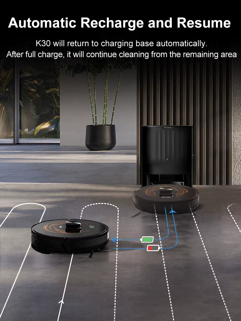 Industrial Vacuum Cleaner Robotic Vacuum and Mop with Self-Empty Base