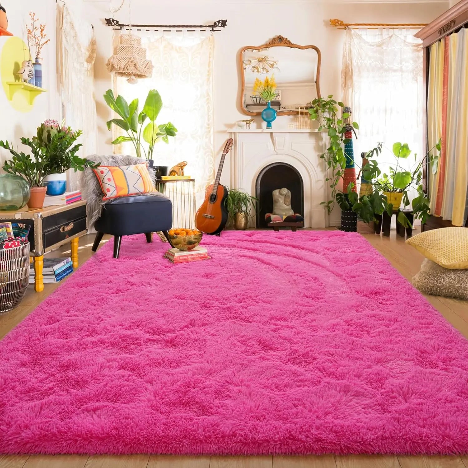 Fluffy Rugs for Bedroom Fuzzy Area Rugs for Living Room Soft Kids Carpet Non Slip Rugs for Hardwood Floors Room Decor