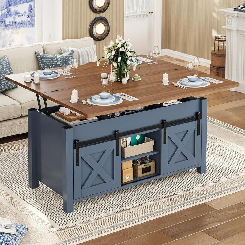 Discover the SEDETA Lift Top Coffee Table! This 4-in-1 multifunctional table transforms from a stylish coffee table to a dining table, featuring ample storage and a hidden compartment. Perfect for maximizing space in your living room!