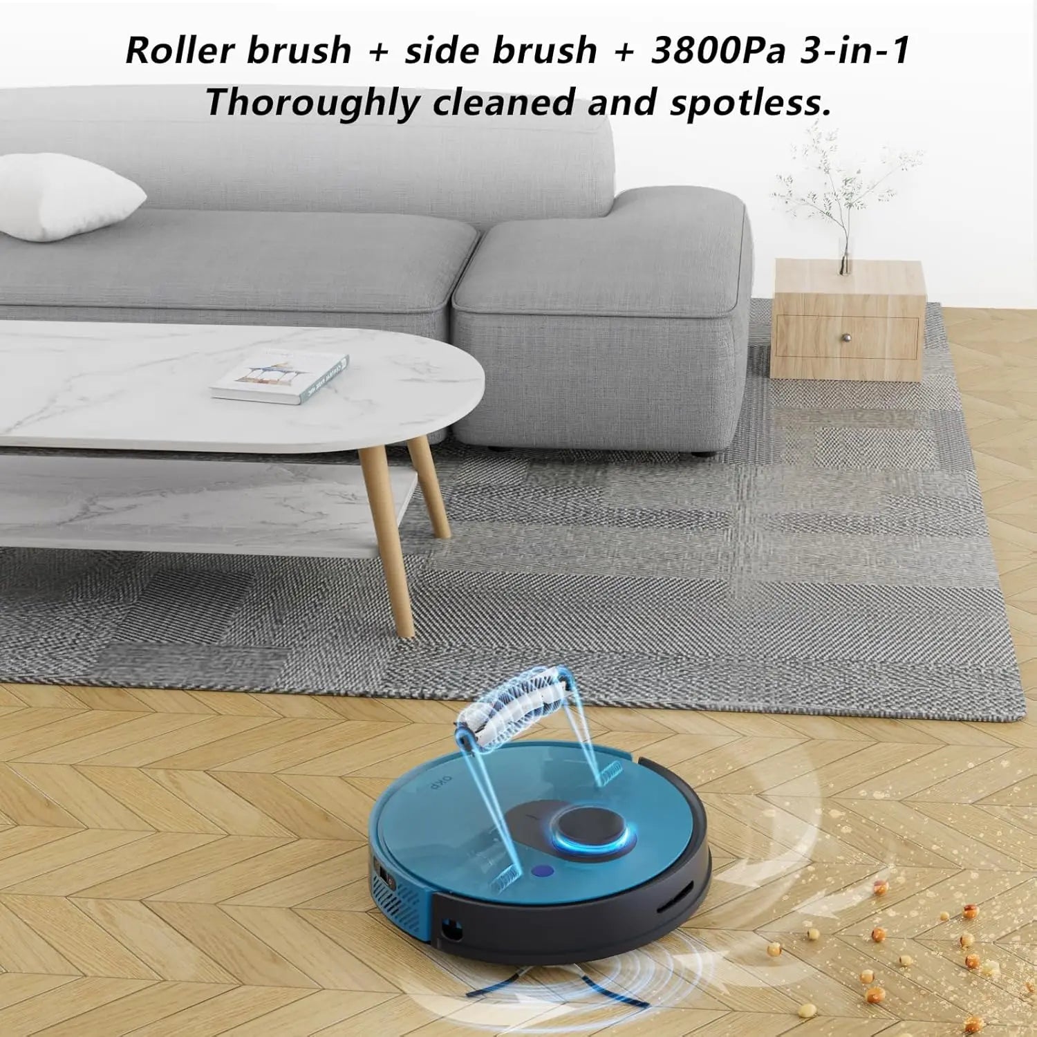Lidar Robot Vacuum Cleaner 3800Pa Power Suction , Lidar Navigation Smart Home Appliance, Self-Charging, for Pet Hair,Carpet