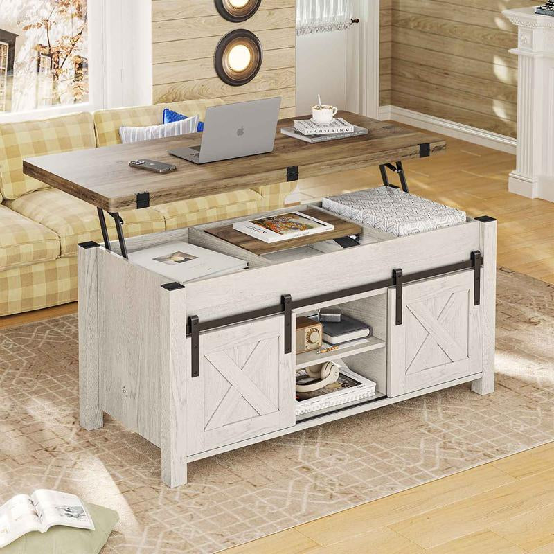 Discover the SEDETA Lift Top Coffee Table! This 4-in-1 multifunctional table transforms from a stylish coffee table to a dining table, featuring ample storage and a hidden compartment. Perfect for maximizing space in your living room!