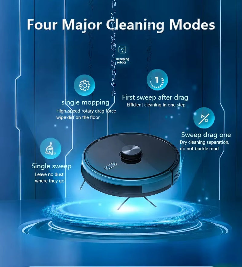 Light Robot Vacuum Cleaner, Pet Hair Carpet Mop, Self Emptying Vacuum&Mop Robot with Advanced Laser Mapping