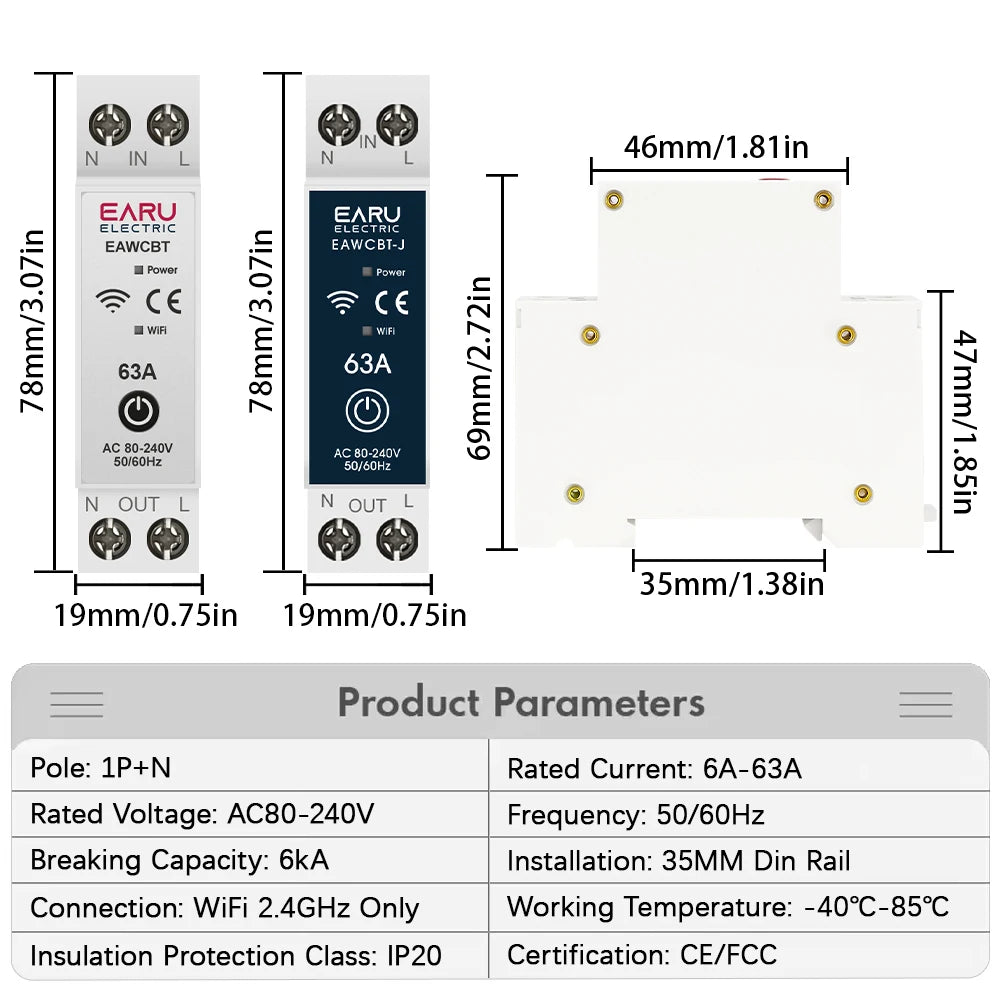 Upgrade your home with the Tuya WiFi Smart Circuit Breaker! Control energy use remotely, monitor voltage and current, and set timers for ultimate convenience and safety!