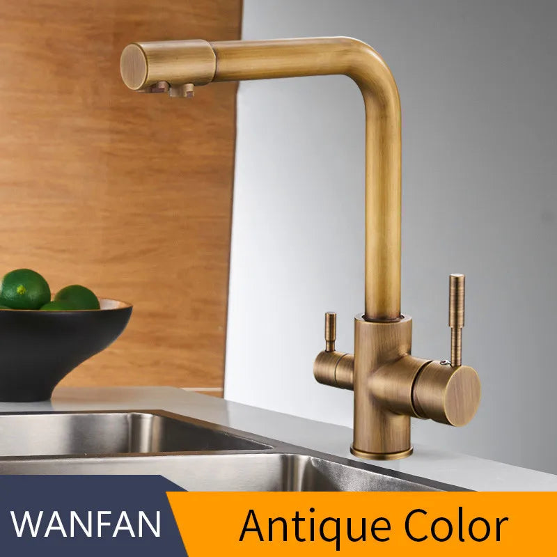 Filter Kitchen Faucets Deck Mounted Mixer Tap 360 Rotation with Water Purification Features Mixer Tap Crane for Kitchen WF-0175
