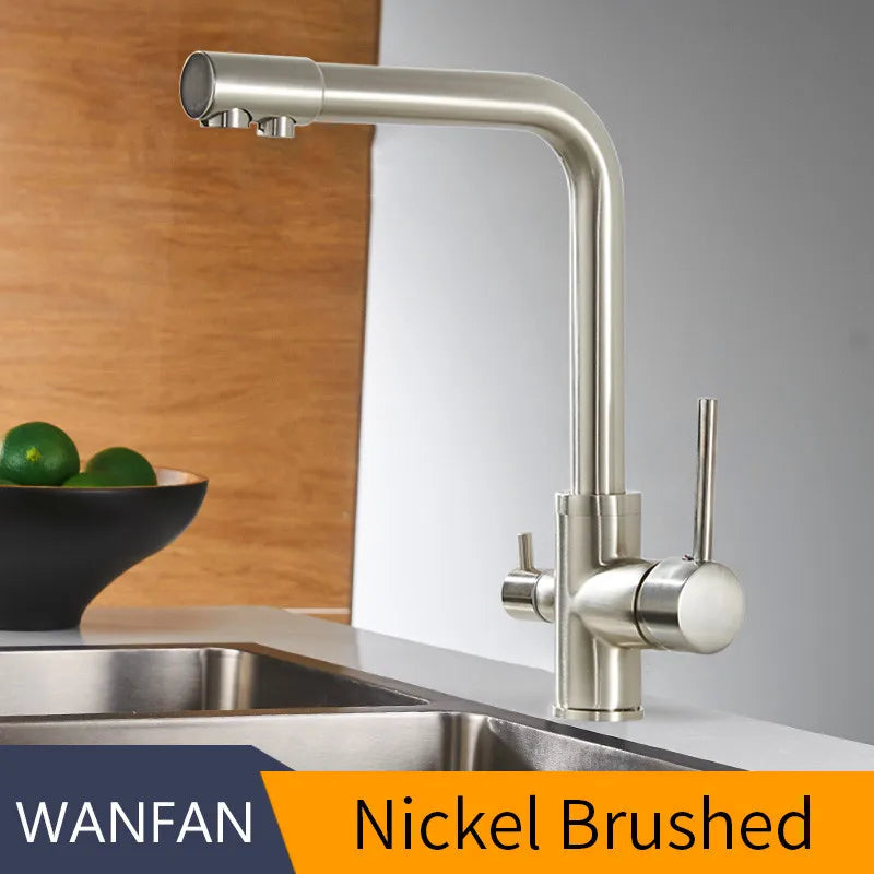 Filter Kitchen Faucets Deck Mounted Mixer Tap 360 Rotation with Water Purification Features Mixer Tap Crane for Kitchen WF-0175