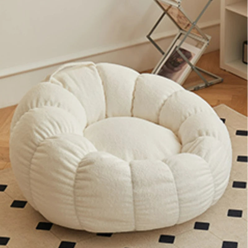 Relax in style with our modern lazy sofa chair! Perfect for balcony or living room, this small sofa with stool offers comfort and elegance for your bedroom or leisure space.