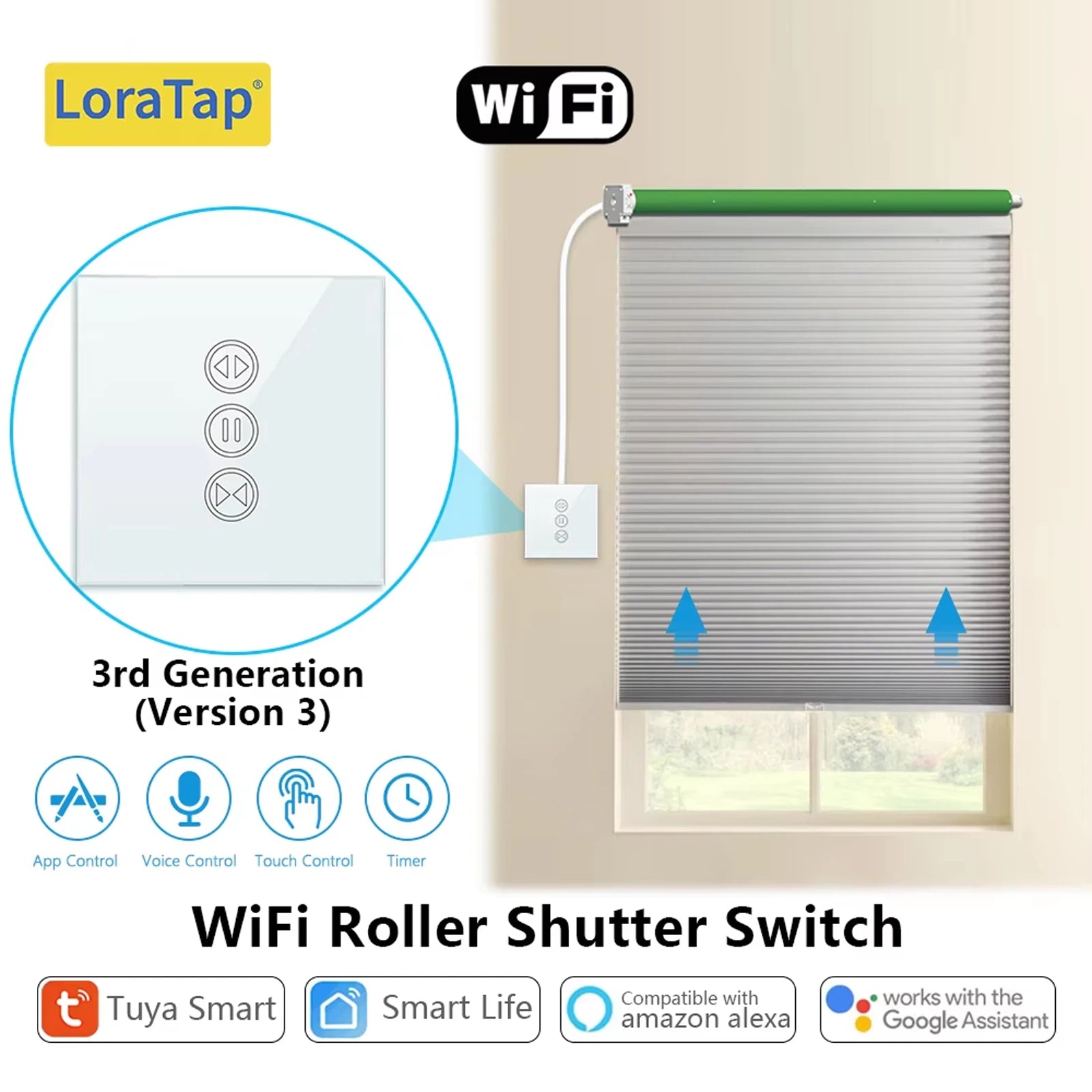 Transform your home with the Tuya Smart WiFi Curtain Blinds Switch! Control your roller shutters effortlessly via Google Home, Alexa, or the Smart Home app. Enjoy timer functions for added convenience!