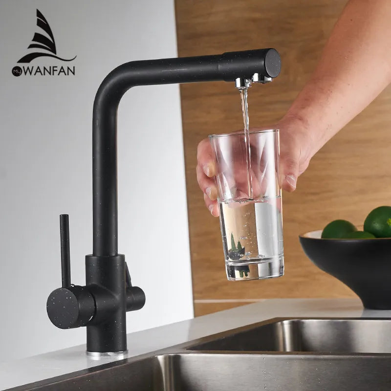 Filter Kitchen Faucets Deck Mounted Mixer Tap 360 Rotation with Water Purification Features Mixer Tap Crane for Kitchen WF-0175