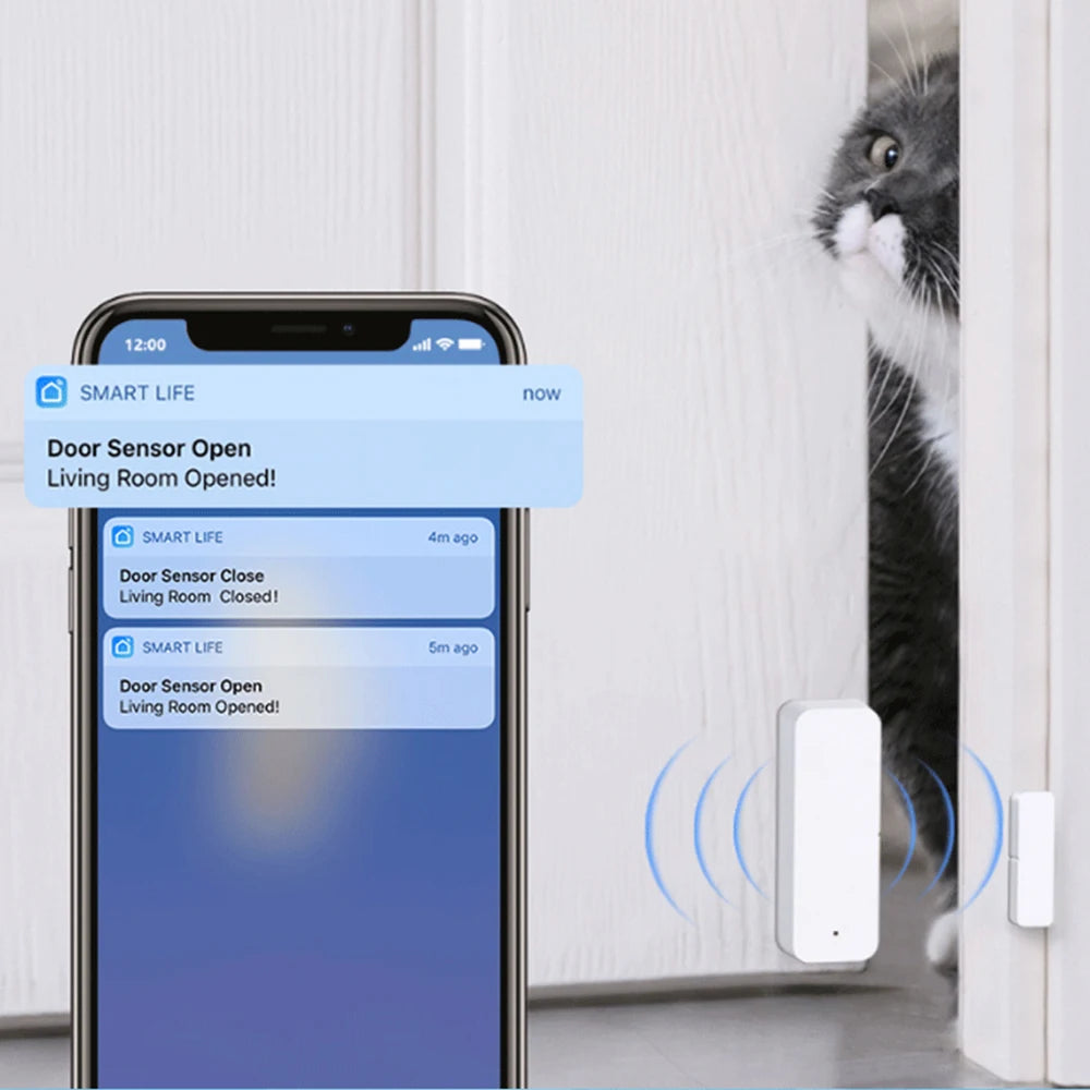 Enhance your security with the Tuya WiFi Zigbee Smart Door Sensor! Easily monitor door and window status with alerts for open/closed detection. Compatible with SmartLife, Google Home, and Alexa for seamless smart home integration!