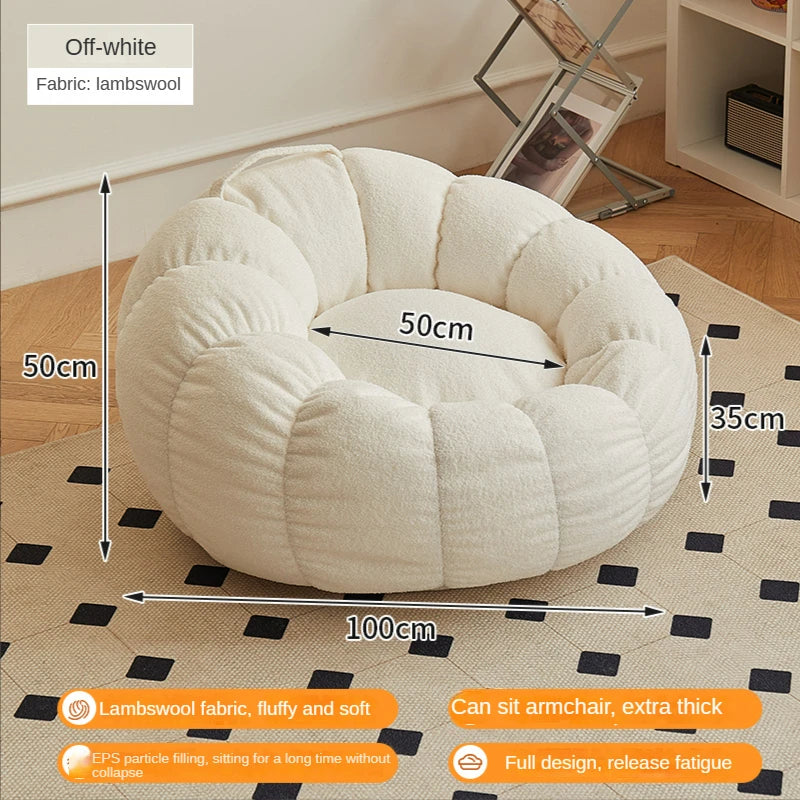 Relax in style with our modern lazy sofa chair! Perfect for balcony or living room, this small sofa with stool offers comfort and elegance for your bedroom or leisure space.