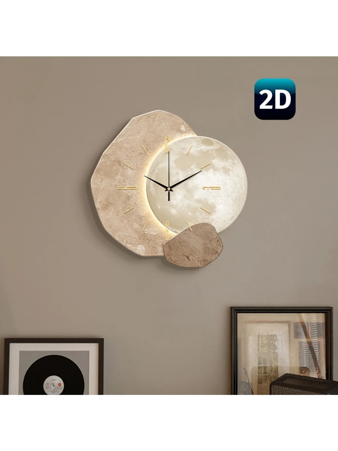 Discover the Modern Simple Silent Wall Clock with a stunning moon phase design. This quiet quartz clock features a wooden structure, ensuring non-drip sound. Perfect for any bedroom, living room, or office, it makes an ideal gift for Mother's Day, weddings, or birthdays!