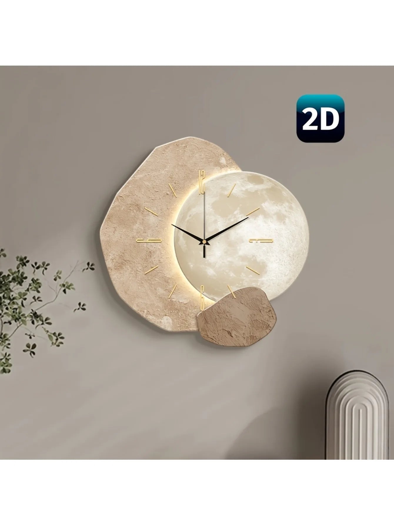 Discover the Modern Simple Silent Wall Clock with a stunning moon phase design. This quiet quartz clock features a wooden structure, ensuring non-drip sound. Perfect for any bedroom, living room, or office, it makes an ideal gift for Mother's Day, weddings, or birthdays!
