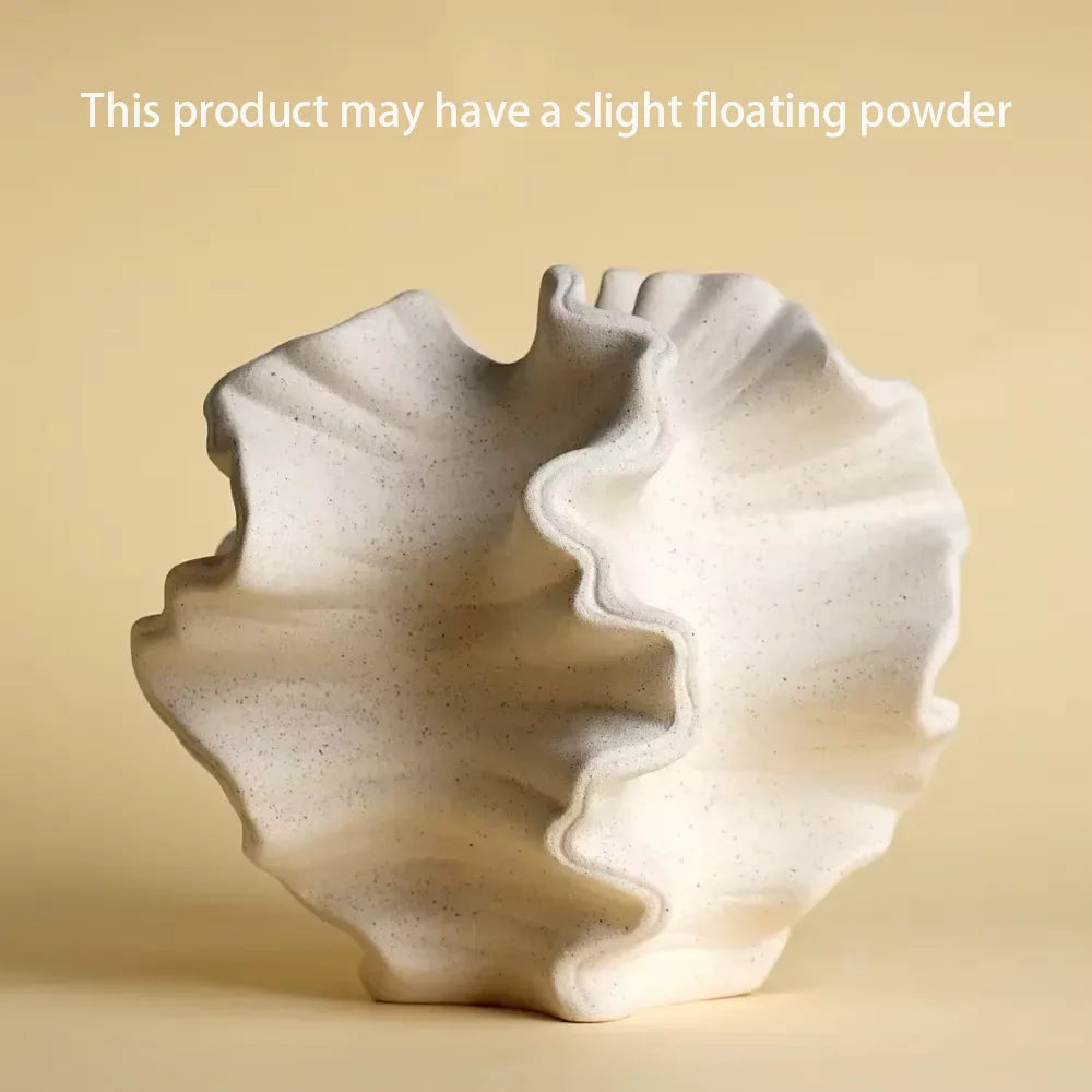 Elegant Minimalist Mirage Vase: A ceramic coral vase inspired by Nordic art, perfect for adding a touch of modern charm to your beige living room. Ideal center decoration!