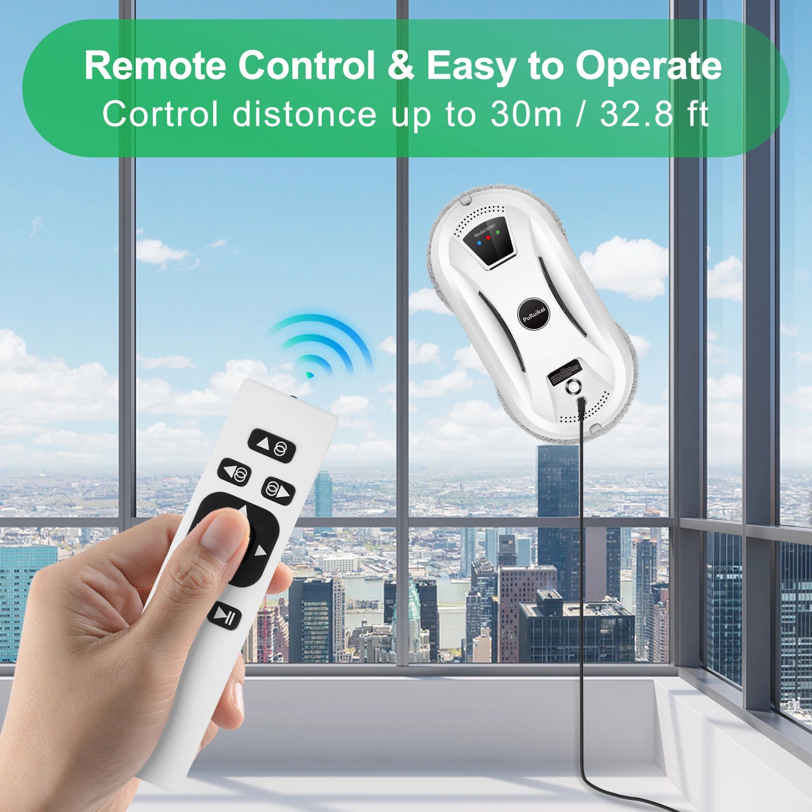 Meet the Puruikai Window Cleaning Robot! This smart vacuum cleaner offers one-key operation for effortless glass and wall cleaning. Enjoy spotless windows without the hassle—order now!