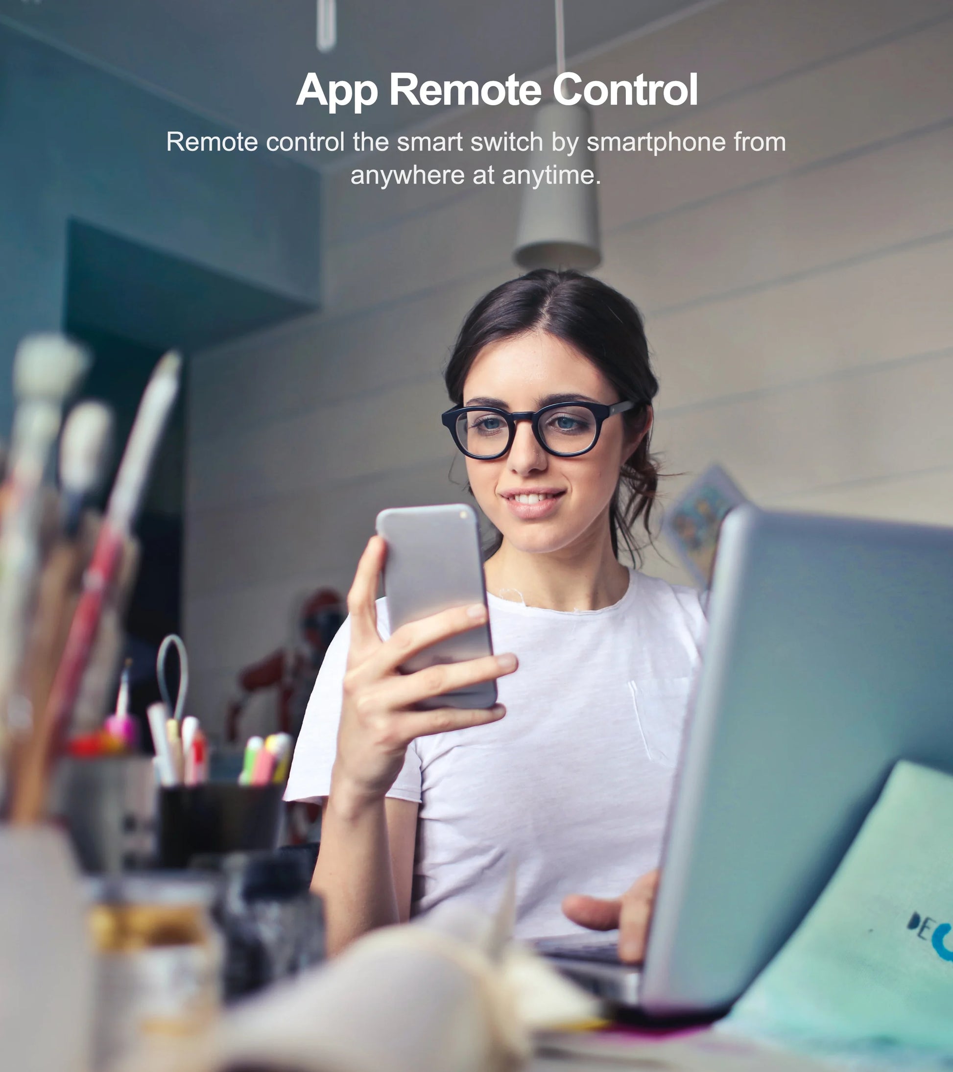 Smart Wifi Touch Switch No Neutral Wire Required Smart Home 1/2/3 Gang Light Switch 100-240V Works with Alexa Hey Google