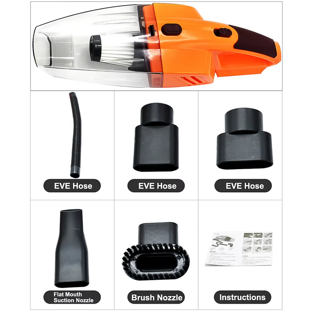 Car Vacuum Cleaner Portable Wet and Dry Dual-Use Vacuum Cleaner Powerful Handheld Mini Vaccum Cleaners High Suction 12V 120W