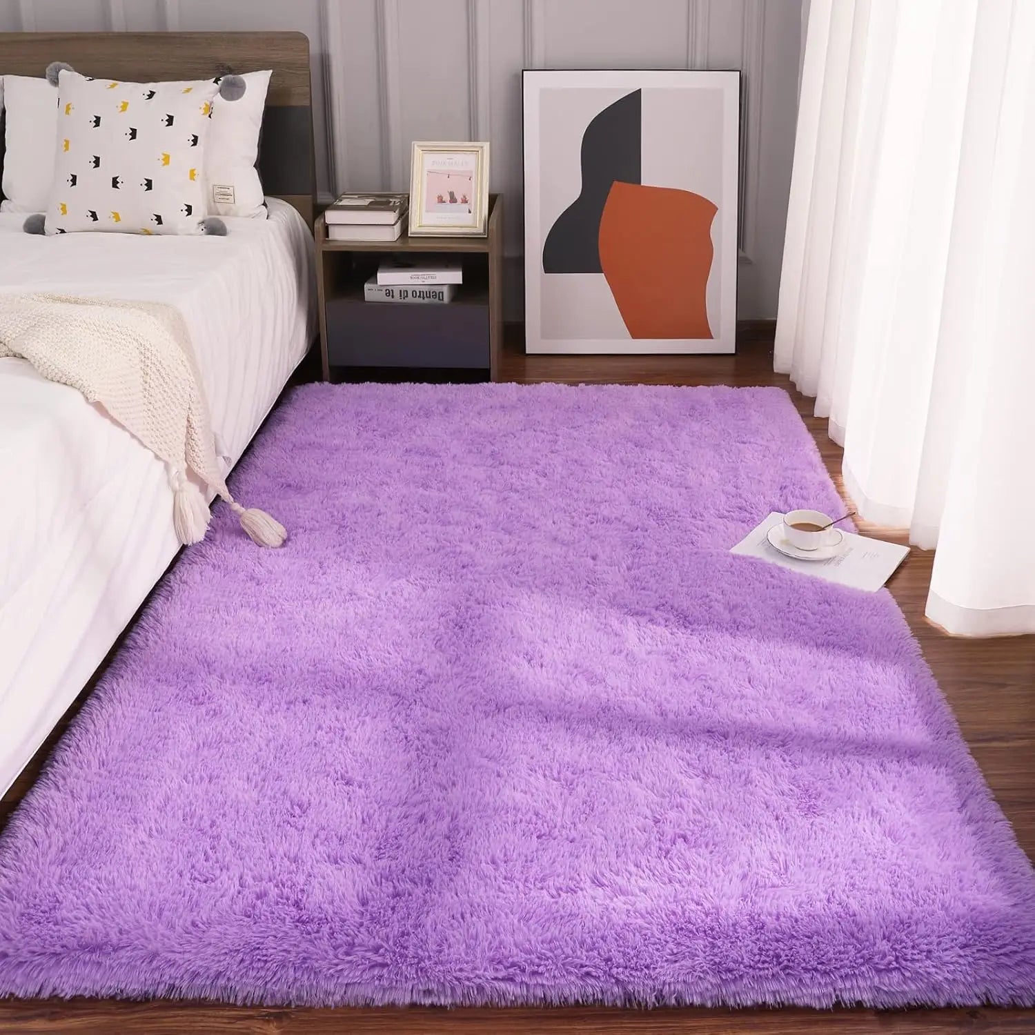 Fluffy Rugs for Bedroom Fuzzy Area Rugs for Living Room Soft Kids Carpet Non Slip Rugs for Hardwood Floors Room Decor