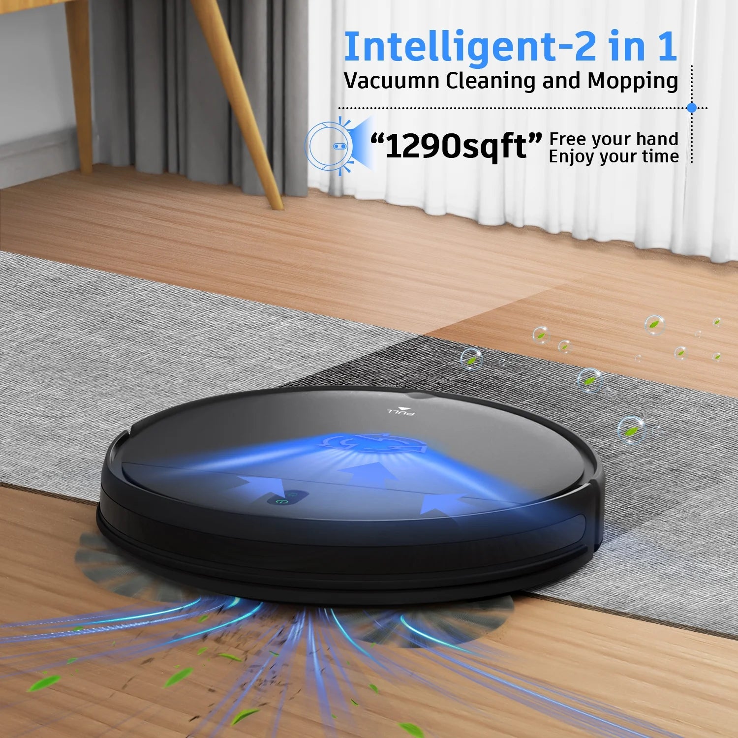 Robot Vacuum Cleaner, 2 in 1 Mop Combo for Pet Hair, Hard Floor