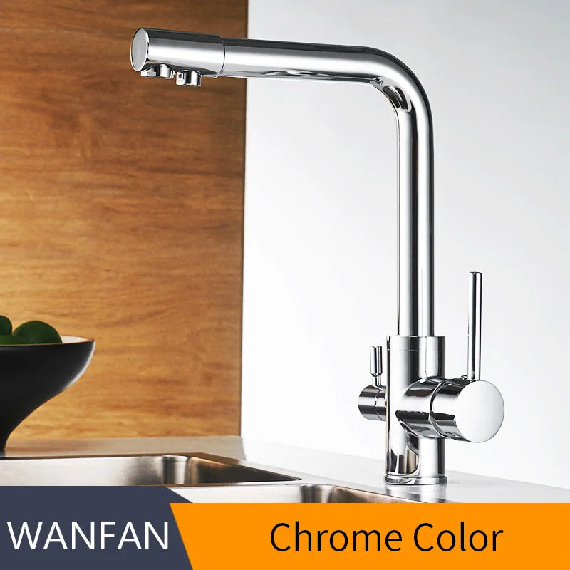 Filter Kitchen Faucets Deck Mounted Mixer Tap 360 Rotation with Water Purification Features Mixer Tap Crane for Kitchen WF-0175