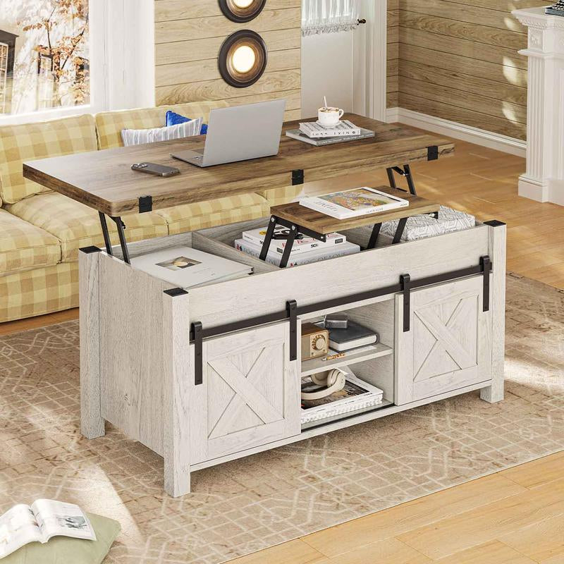 Discover the SEDETA Lift Top Coffee Table! This 4-in-1 multifunctional table transforms from a stylish coffee table to a dining table, featuring ample storage and a hidden compartment. Perfect for maximizing space in your living room!