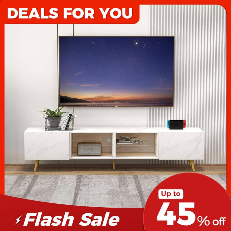 Upgrade your entertainment space with the Canmov 86 Inch LED TV Stand! This modern console supports TVs up to 85 inches and features stylish storage cabinets, making it perfect for organizing your living room essentials. Transform your home today!