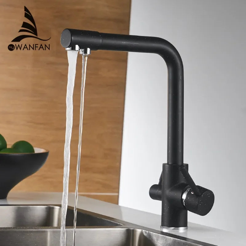 Filter Kitchen Faucets Deck Mounted Mixer Tap 360 Rotation with Water Purification Features Mixer Tap Crane for Kitchen WF-0175