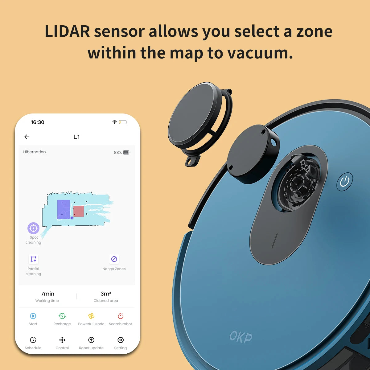 Lidar Robot Vacuum Cleaner 3800Pa Power Suction , Lidar Navigation Smart Home Appliance, Self-Charging, for Pet Hair,Carpet