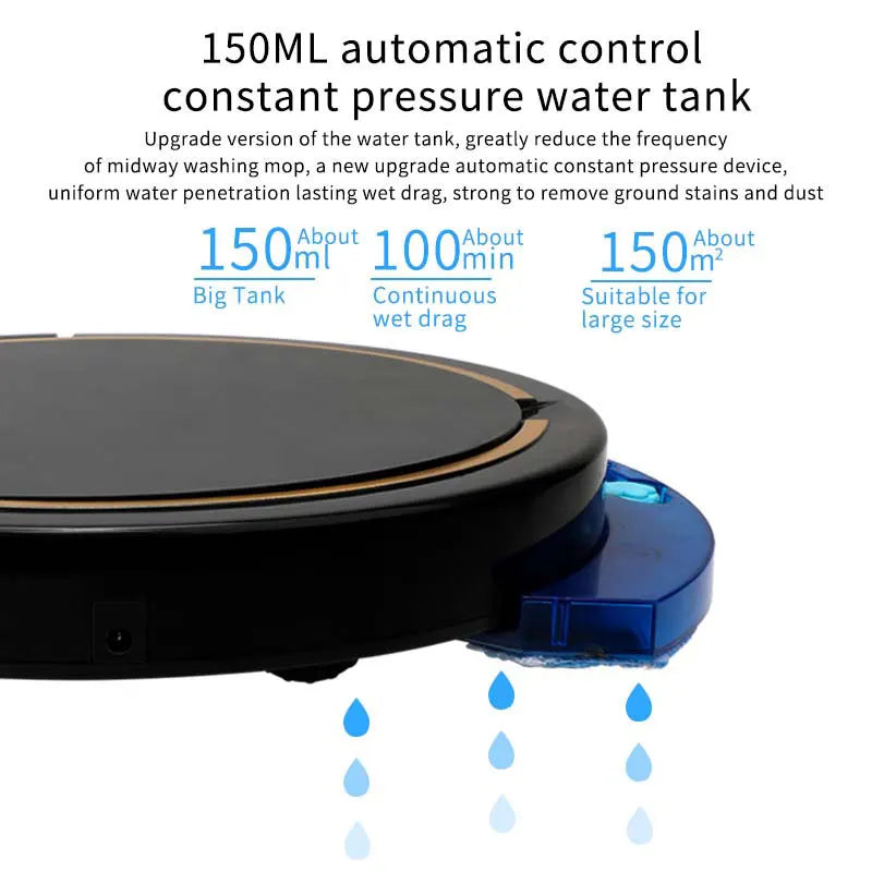 Robot Sweeper Vacuum Cleaner with Water Tank,3In1 Wet&Dry Intelligent Robot,Remote App Control,Robotic Vacuum Cleaners for Home