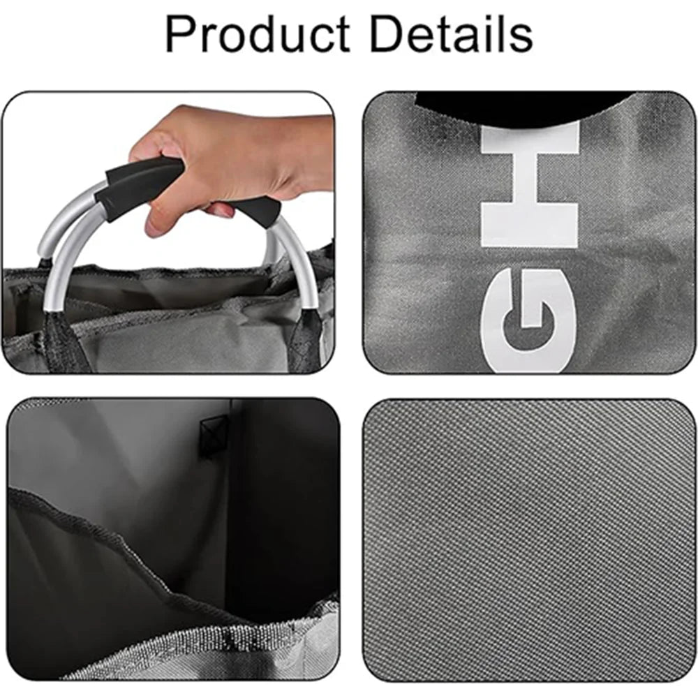 1Pc 3 Grids Foldable Laundry Basket Bag Dirty Clothes Laundry Hamper Waterproof Oxford Durable Fabric Dirty Storage Basket