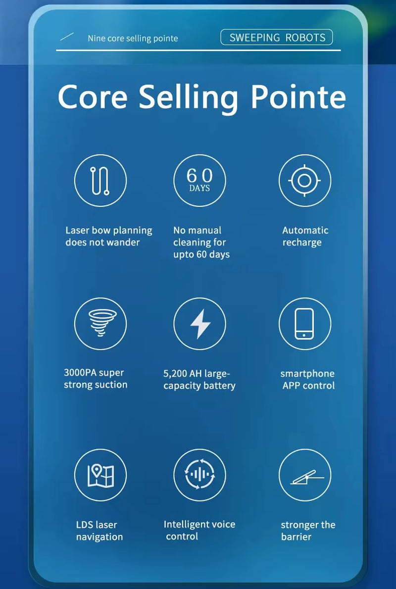 Light Robot Vacuum Cleaner, Pet Hair Carpet Mop, Self Emptying Vacuum&Mop Robot with Advanced Laser Mapping