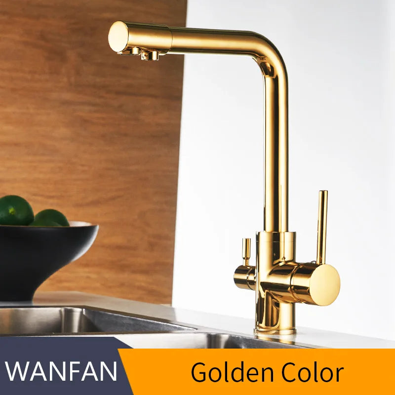 Filter Kitchen Faucets Deck Mounted Mixer Tap 360 Rotation with Water Purification Features Mixer Tap Crane for Kitchen WF-0175
