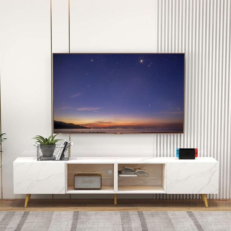 Upgrade your entertainment space with the Canmov 86 Inch LED TV Stand! This modern console supports TVs up to 85 inches and features stylish storage cabinets, making it perfect for organizing your living room essentials. Transform your home today!