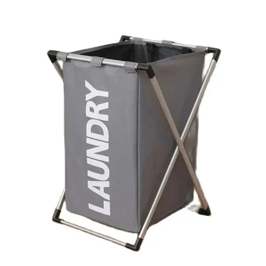 3 Grids Foldable Laundry Basket Large Capacity Toys Clothes Organizer Aluminum Bracket Waterproof Bathroom Laundry Basket Hamper