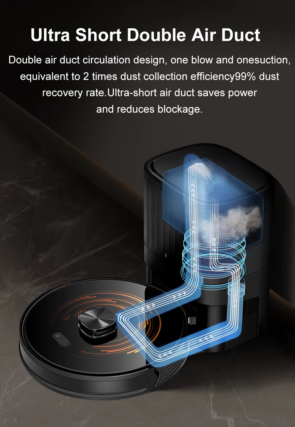 Industrial Vacuum Cleaner Robotic Vacuum and Mop with Self-Empty Base
