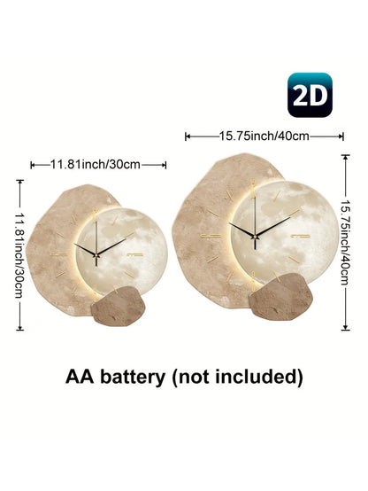 Discover the Modern Simple Silent Wall Clock with a stunning moon phase design. This quiet quartz clock features a wooden structure, ensuring non-drip sound. Perfect for any bedroom, living room, or office, it makes an ideal gift for Mother's Day, weddings, or birthdays!